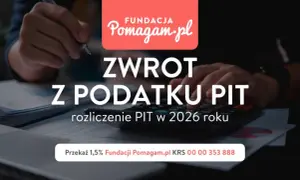 Dłonie nad kalkulatorem i dokumentami. Napis: "Zwrot z podatku PIT". Dowiedz się, ile trzeba zarobić, by dostać zwrot podatku.