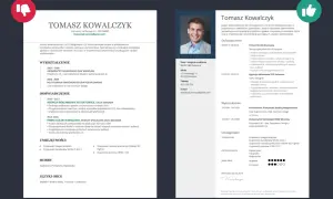 CV Tomasza Kowalczyka, doświadczonego UX/UI Designera. Warto napisać w mailu z CV o jego 12-letnim doświadczeniu i umiejętnościach.