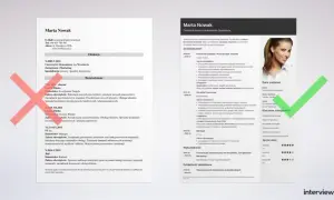 CV Marty Nowak z sekcją "Referencje" i kluczowymi umiejętnościami, podkreślającymi jej doświadczenie w sprzedaży.