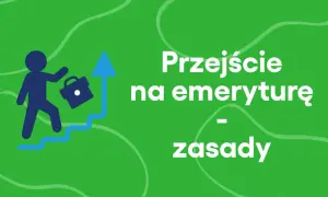 Przejście na emeryturę - zasady. Czy emeryta obowiązuje okres wypowiedzenia? Ikona osoby z teczką i rosnąca drabina.