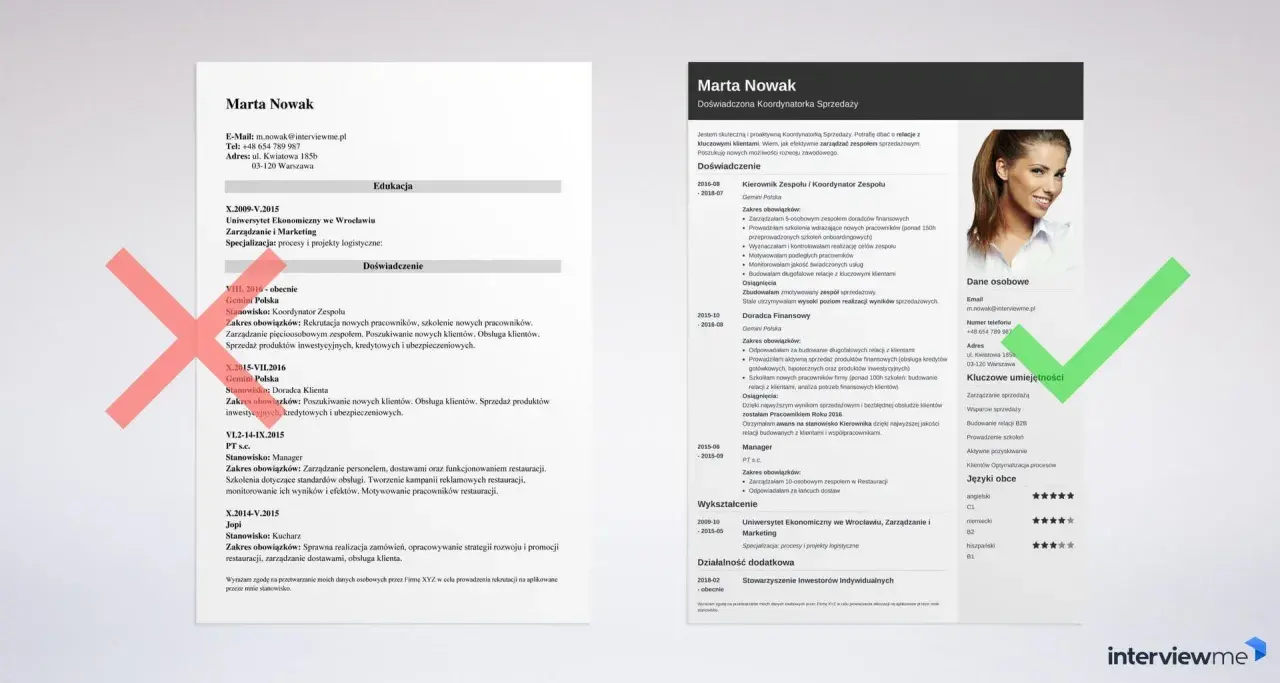 Kluczowe umiejętności Marty Nowak to zarządzanie sprzedażą, budowanie relacji B2B i prowadzenie szkoleń, co świadczy o jej zainteresowaniach do CV.