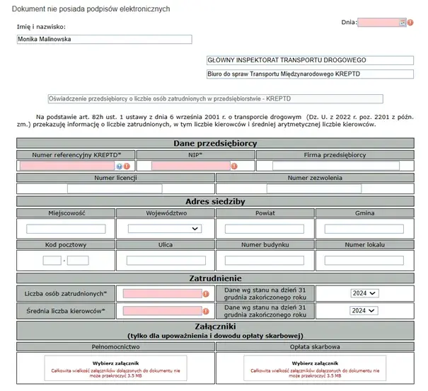Jak wypełnić oświadczenie o zatrudnieniu kierowcy bez błędów?