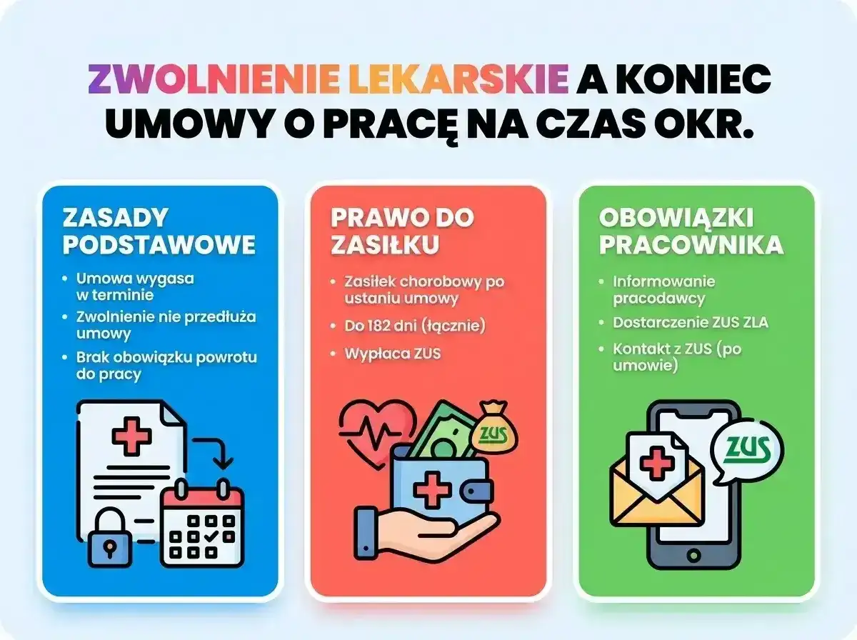 Zwolnienie lekarskie a umowa na czas określony. Dowiedz się, ile można być na L4 po jej zakończeniu i jakie masz prawa.