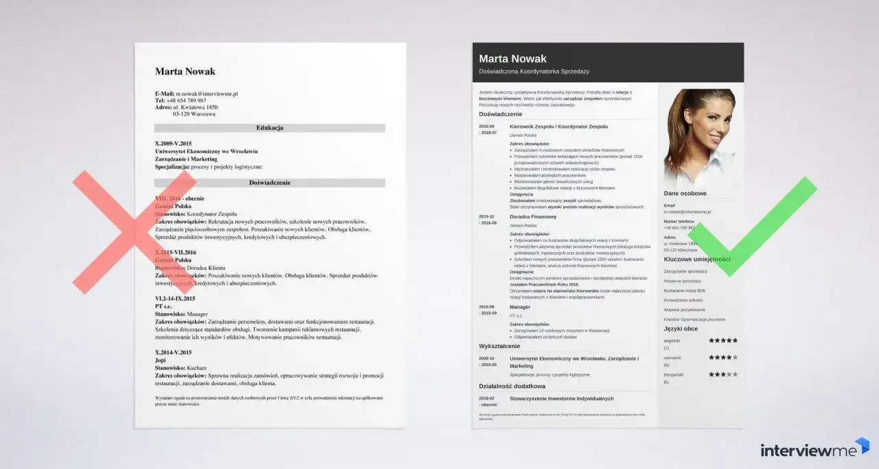 Kluczowe umiejętności Marty Nowak to zarządzanie sprzedażą, budowanie relacji B2B i prowadzenie szkoleń, co świadczy o jej zainteresowaniach do CV.
