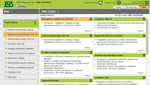 Panel lekarza ZUS: wystawianie zaświadczeń, formularze, przegląd zwolnień lekarskich. Dowiedz się, ile dni wstecz można wystawić zwolnienie lekarskie.