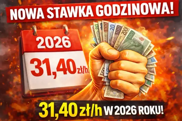 Nowa stawka godzinowa 31,40 zł w 2026 roku! Tyle godzin na umowie zlecenie może przynieść Ci nowy dochód.